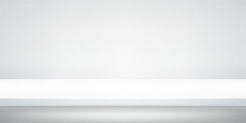Empty soft white and grey studio room background. Space for selling products on the website. Vector illustration.