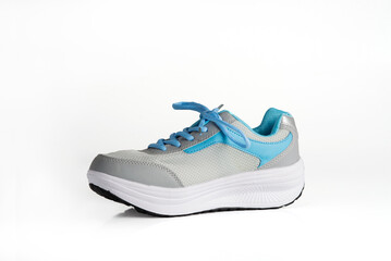 A new Blue running shoes sneakers for running isolated on white background.
