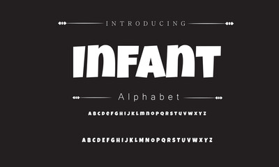 Infant Modern Bold Font. Sans Serif Font. Regular Italic Uppercase Lowercase Typography urban style alphabet fonts for fashion, sport, technology, digital, movie, logo design, vector illustration