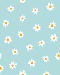 Daisy flowers seamless pattern. textile design, floral background.