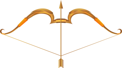 Bow and Arrow Golden Color Transparent for Dussehra Festival God Rama