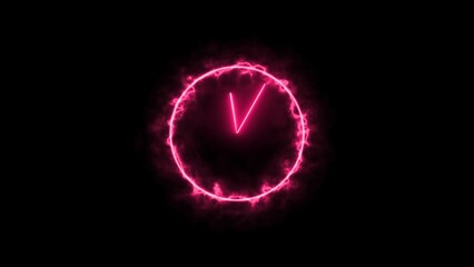 Fototapeta premium abstract glowing neon clock illustration background 4k 