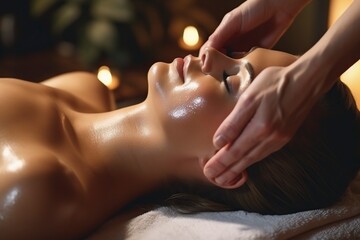 beauty therapy and massage to a woman in a beauty center