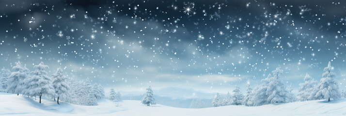 Snowy background a winter wonderland, tranquil scenery, natural beauty, template, banner