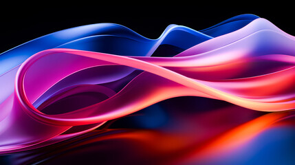 Close up of colorful wave on black background.