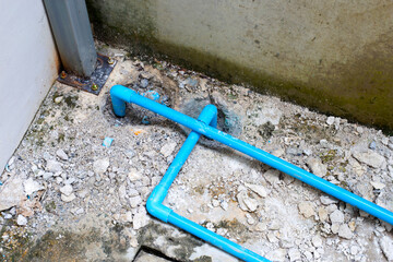 Pvc water pipe system in house building construction