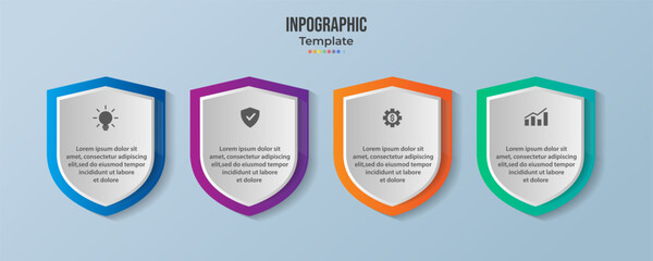 Vector infographic template, 4 options.