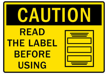 Read manual and instruction before operating warning sign and labels