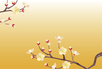 梅の花の背景フレーム