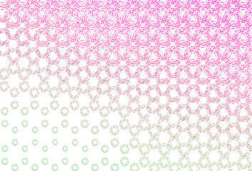 Light pink, green vector pattern with spheres.