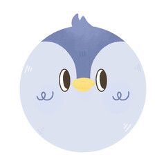 Christmas illustration cute Funny happy penguin groovy retro  For Christmas cards, banners, tags and labels.
