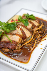 A delicious Chinese Guangxi dish, sweet and sour crispy pork belly