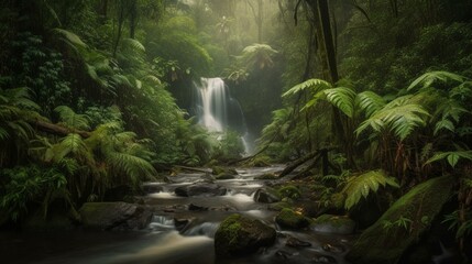 Nature's Elegance Ethereal Waterfall Bliss