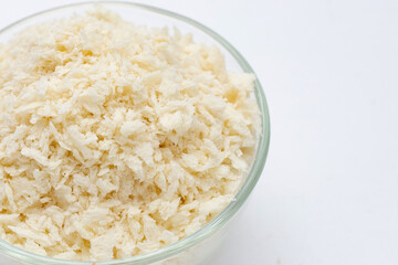 Bread Crumbs on white background.