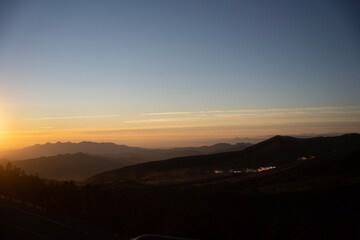 sunset in the mountains