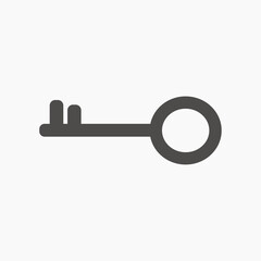 Key icon vector isolated. Closing and opening, lock and unlock door