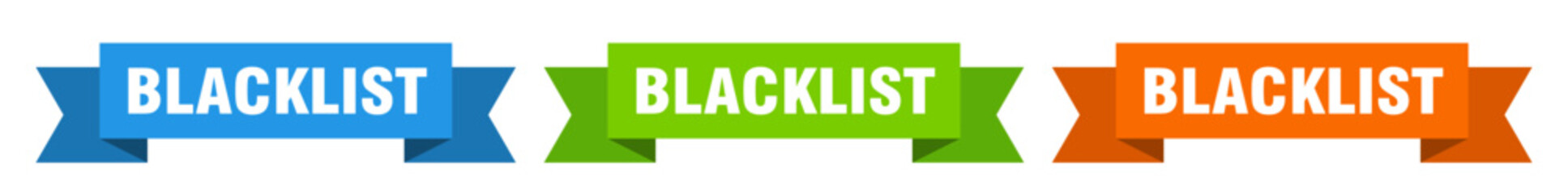 blacklist ribbon. blacklist isolated paper sign. banner