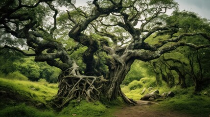 Fototapeta premium tree in the park. Generative AI