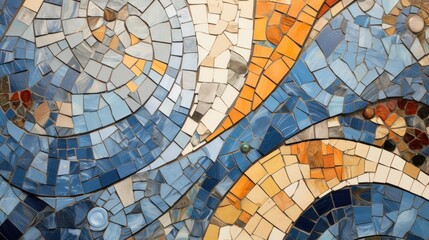 Mosaic texture pattern glass. Generative AI