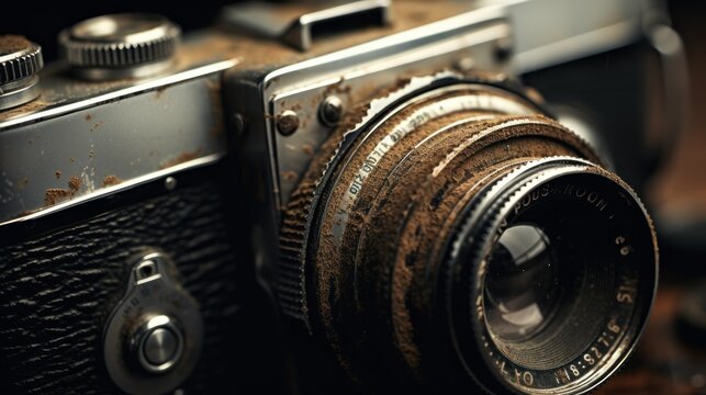 old film camera. Generative AI
