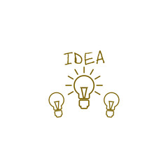 Light bulb idea icon isolated on transparent background