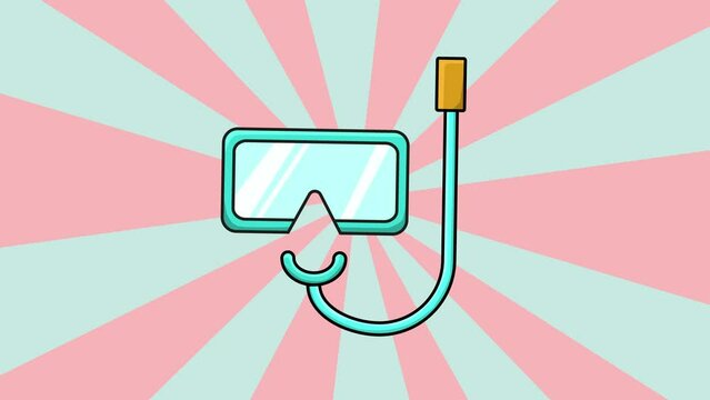 animated video of snorkeling glasses with a rotating background