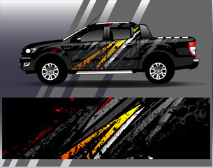 Car wrap design vector.Graphic abstract stripe racing background designs for vehicle, rally, race, adventure and car racing livery