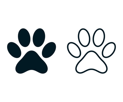 Paw Print icon vector. Dog and cat paw print vector icon. Dog vector footprint icon