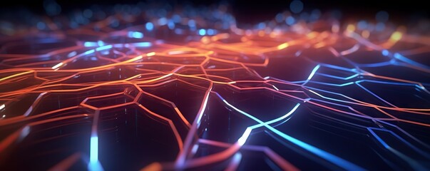 Digital backdrop with applications in technology, neural networks, AI, digital storage, audio and visual formats, scientific research, education, etc.