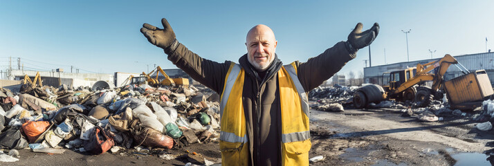 environmental activist in face mask take part in campaign in a polluted urban area.
