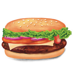 hamburger isolated on white