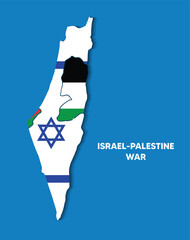 Israel Palestine map vector war poster