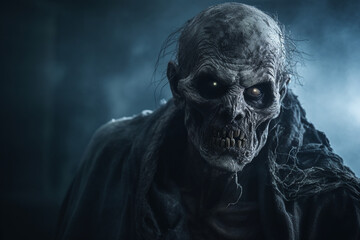 Fototapeta na wymiar scary man zombie monster at night
