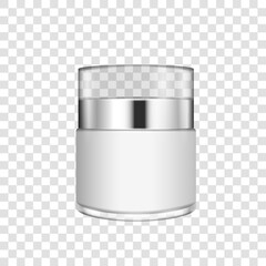 Realistic 3d style jar for cosmetics isolated on transparent background