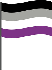 Obraz premium Black, gray, white and purple colored asexual flag. LGBTQI concept. Flat design illustration.
