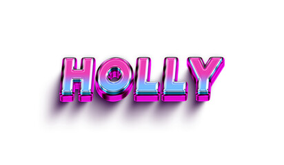 Holly Colorful 3d Abstract Text name