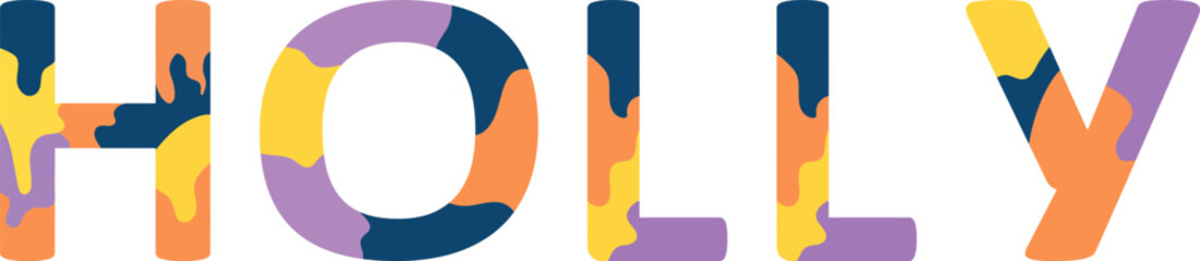 Holly Colorful 3d Abstract Text name