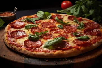 delicious pepperoni pizza