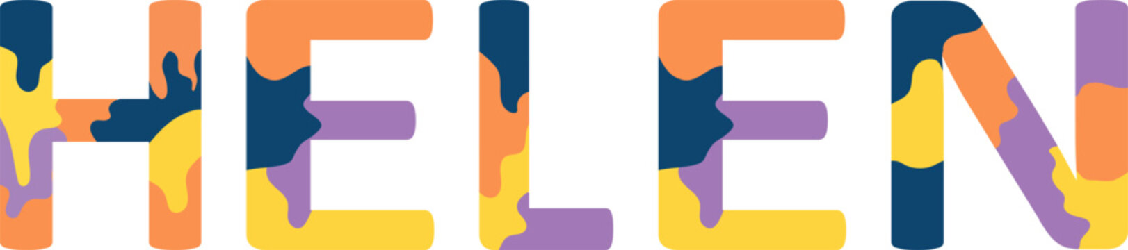 Helen Colorful 3d Abstract Text name
