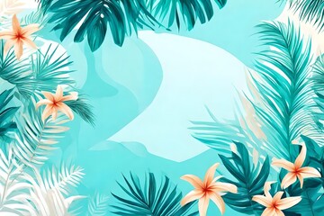 Fototapeta na wymiar tropical background with palm trees