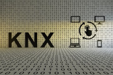 KNX concept text sunlight 3D illustration