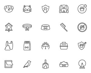 set of pet icon, dog, cat