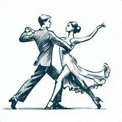 Obraz premium Young couple dancing with each other 