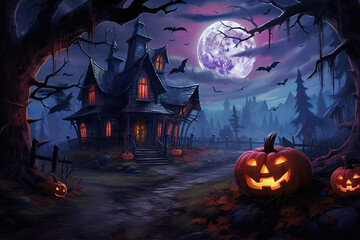 Fototapeta na wymiar halloween pumpkin background.Generative Ai
