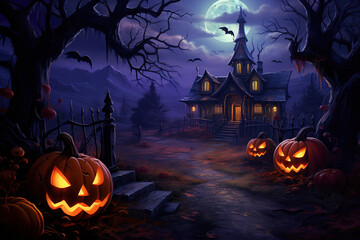 Fototapeta na wymiar halloween pumpkin background.Generative Ai