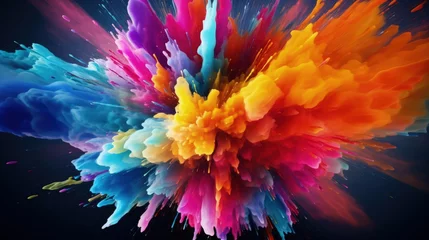 Gardinen Pigment explosion colorful background © Fred