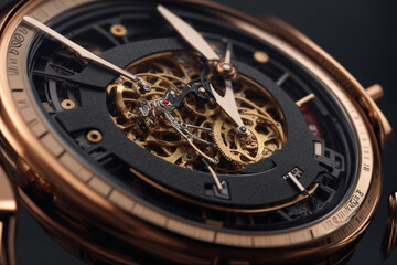 Fototapeta premium close view of clock with flames showing importance of time