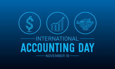 International accounting day, november 10. Low poly style design. Holiday concept for banner vector isolated on geometric background.