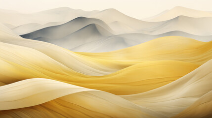 Obraz premium Abstract background of smooth silk lines in yellow and black