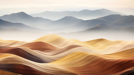 Abstract stylized background of mountains in wave shape